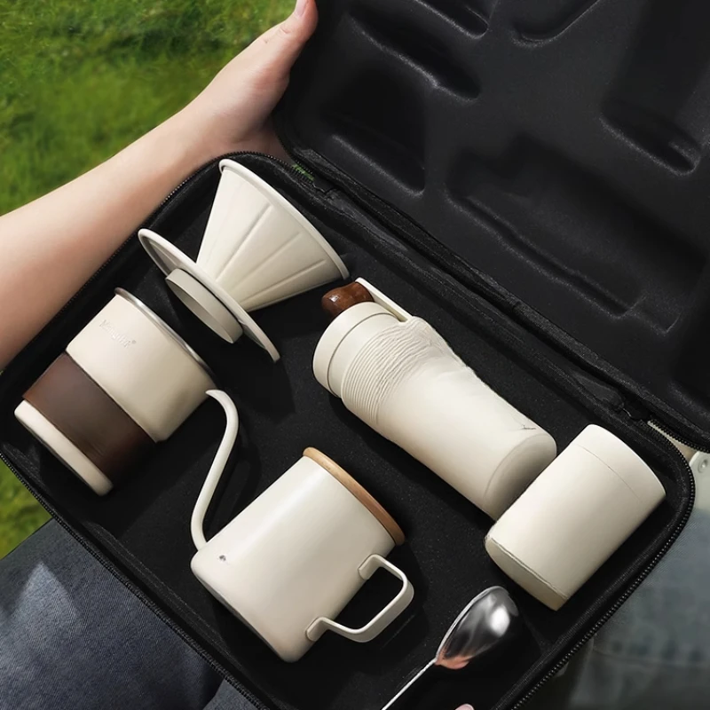 Coffee.Equipment Parts - ชุดชงกาแฟด้วยมือ อุปกรณ์ชงกาแฟสำหรับตั้งแคมป์กลางแจ้ง เครื่องชงกาแฟแบบพกพาสำหรับการเดินทาง เครื่องบดกาแฟด้วยมือ