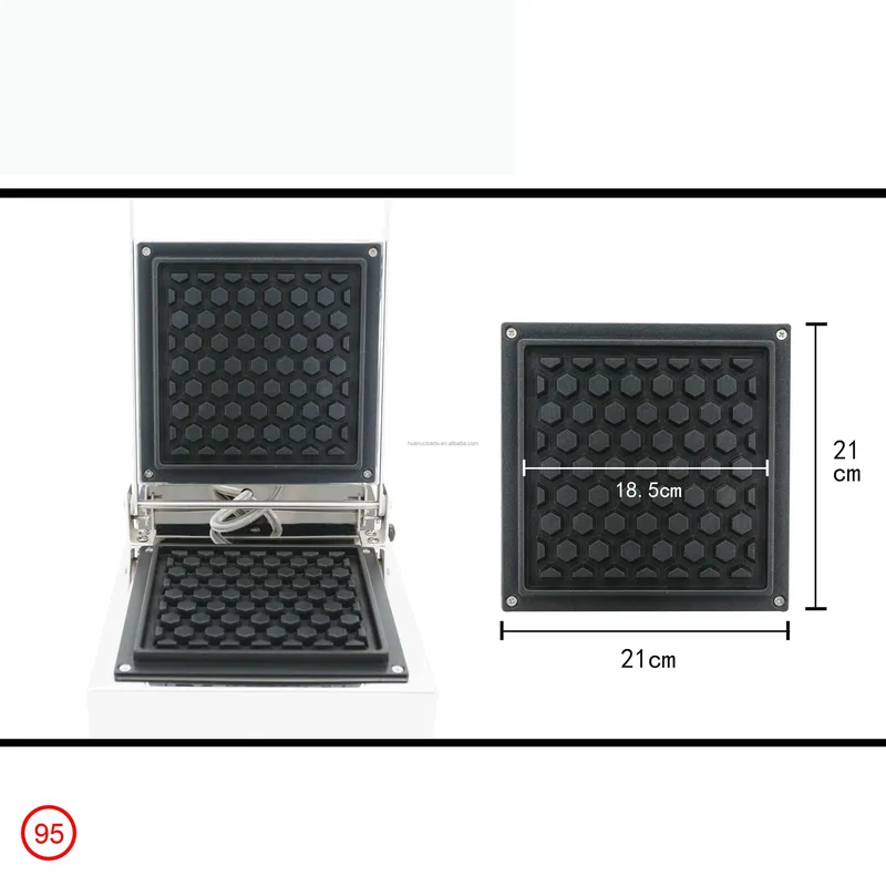 Coffee.Equipment Parts - เครื่องทำวาฟเฟิลเชิงพาณิชย์พร้อมถาดอบเคลือบสารกันติดและระบบทำความร้อนรวดเร็วสำหรับร้านอาหารเช้าและร้านกาแฟ อุปกรณ์ทำขนม