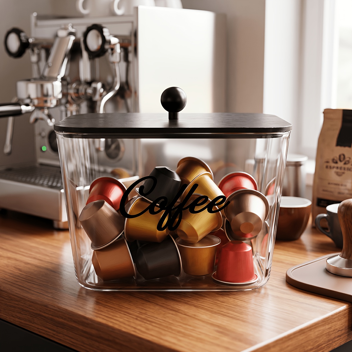 ที่ใส่ฝักกาแฟพร้อมฝาปิด กล่องเ - Coffee Equipment Organizer บทวิจารณ์และราคา