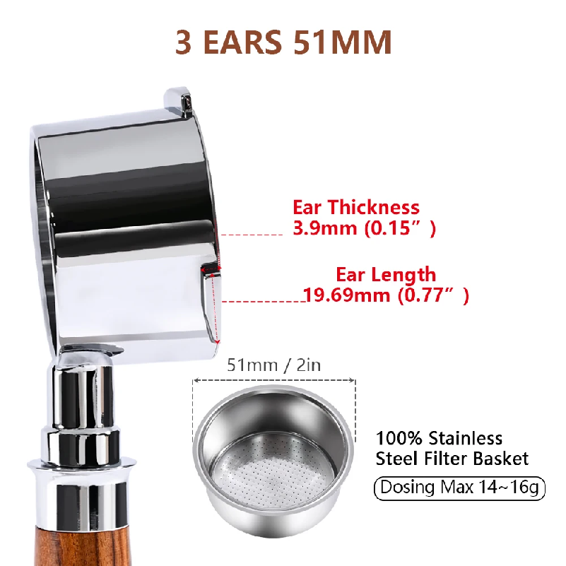 พอร์ทาฟิลเตอร์แบบไม่มีก้น 51 ม - Coffee Equipment Accessories บทวิจารณ์และราคา