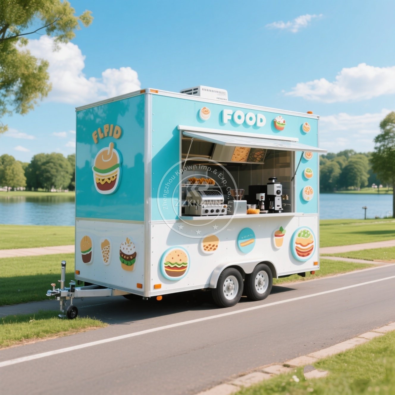 รถพ่วงอาหารรถบรรทุกไอศกรีมกาแฟ - Coffee Van Equipment บทวิจารณ์และราคา